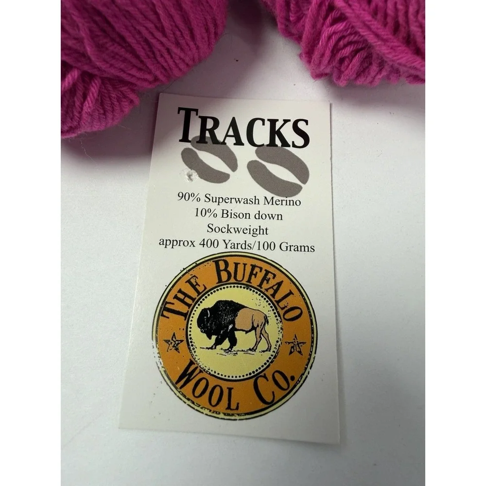 The Buffalo Wool Co Yarn Superwash Merino & Bison Down Sockweight Lot‎ Of 2 Pink